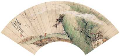 金心兰 1903（癸卯）年作 秉盦图 扇面